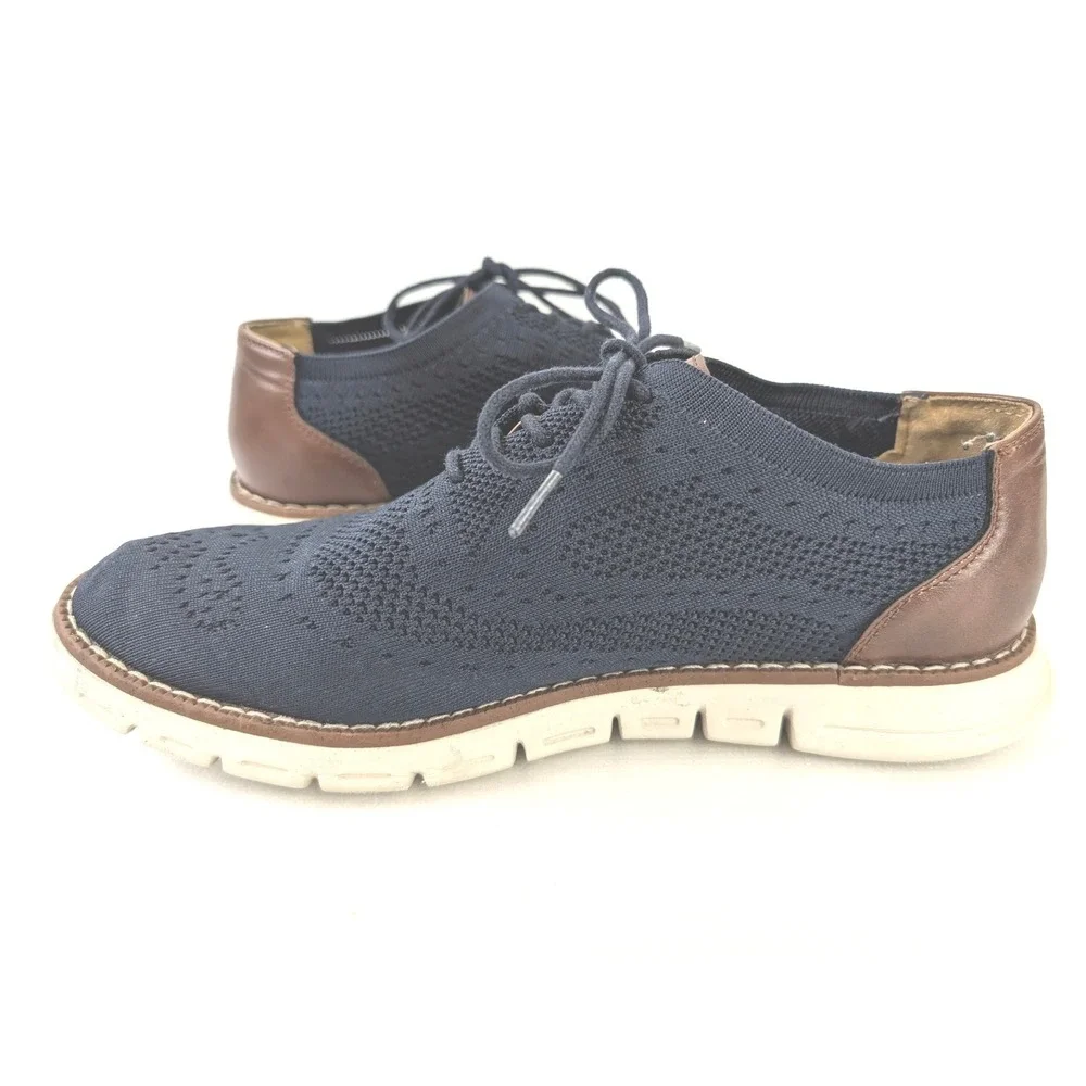 Nautica Wrenwood 3 Knit Oxford‎ Shoe Mens 10 Blue Lace Up Business Casual Preppy